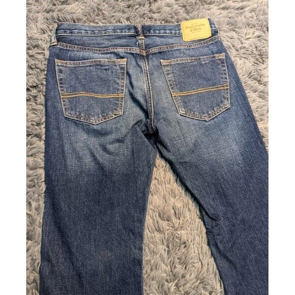 Abercrombie & Fitch Extra Heavy Ounce Vintage Jeans Mens 32 x 30 Button Fly Blue - Picture 9 of 9